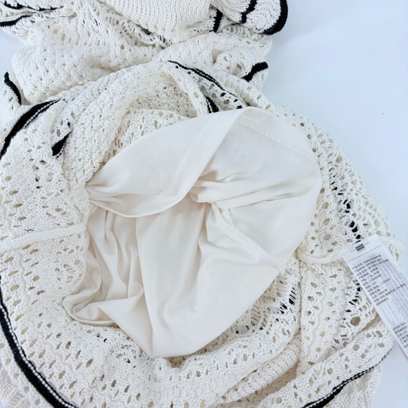 Abercrombie & Fitch Women's Cream Black Crochet Style Boho Maxi Dress - Picture 15 of 16